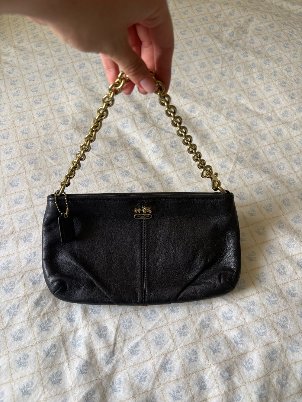 Coach Black Leather Wristlet